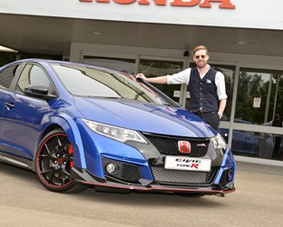 Ricky Wilson Picking Up His Type R at Honda of the UK Manufacturing 