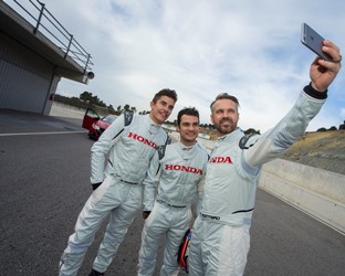 Marc Marquez, Dani Pedrosa, Toni Bou and Tiago Monteiro at the wheel of the new Honda Civic Type R
