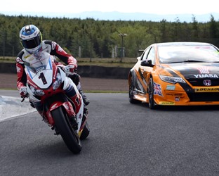 Dunlop and Honda pit Isle of Man TT legend against double British Touring Car Champion