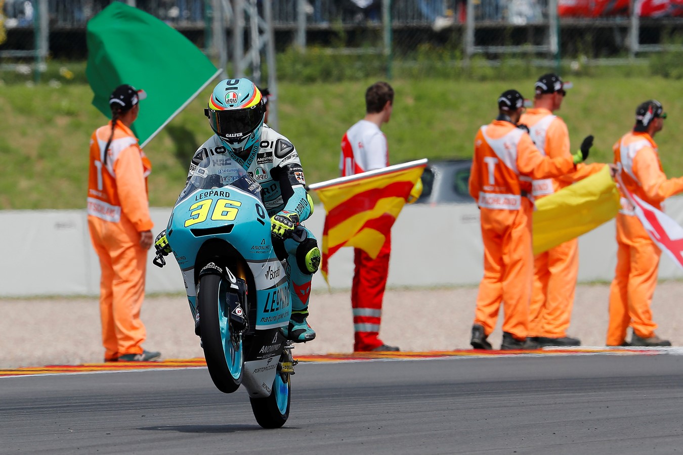 Joan Mir wins thrilling three-way contest for Moto3 victory