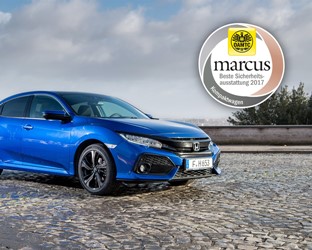 Honda Civic gewinnt den Automobilpreis Marcus für die Neuheit 2017 mit der besten Sicherheitsausstattung in der Kompaktklasse