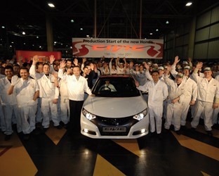 Honda celebrates the start of New Civic Production and announces 500 new jobs as Swindon plant doubles production volume