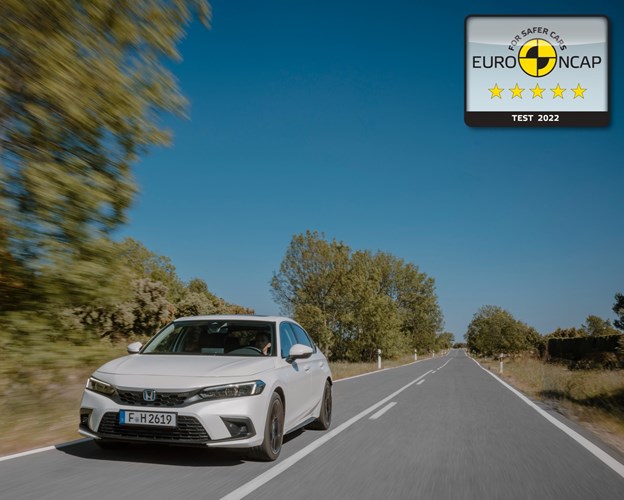 La nuova Honda Civic e:HEV conquista  le cinque stelle nei test EURO NCAP