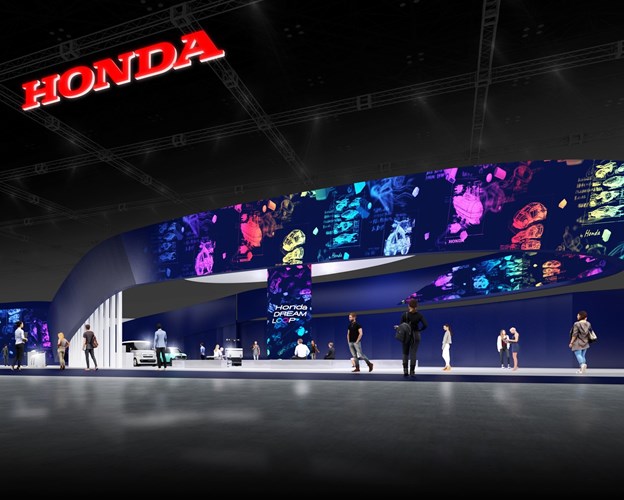 Overblik over Hondas udstilling på JAPAN MOBILITY SHOW 2023