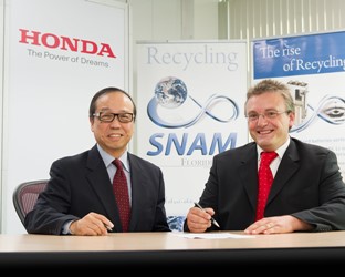 Honda signs agreement with SNAM for recycling of batteries from hybrid vehicles in Europe