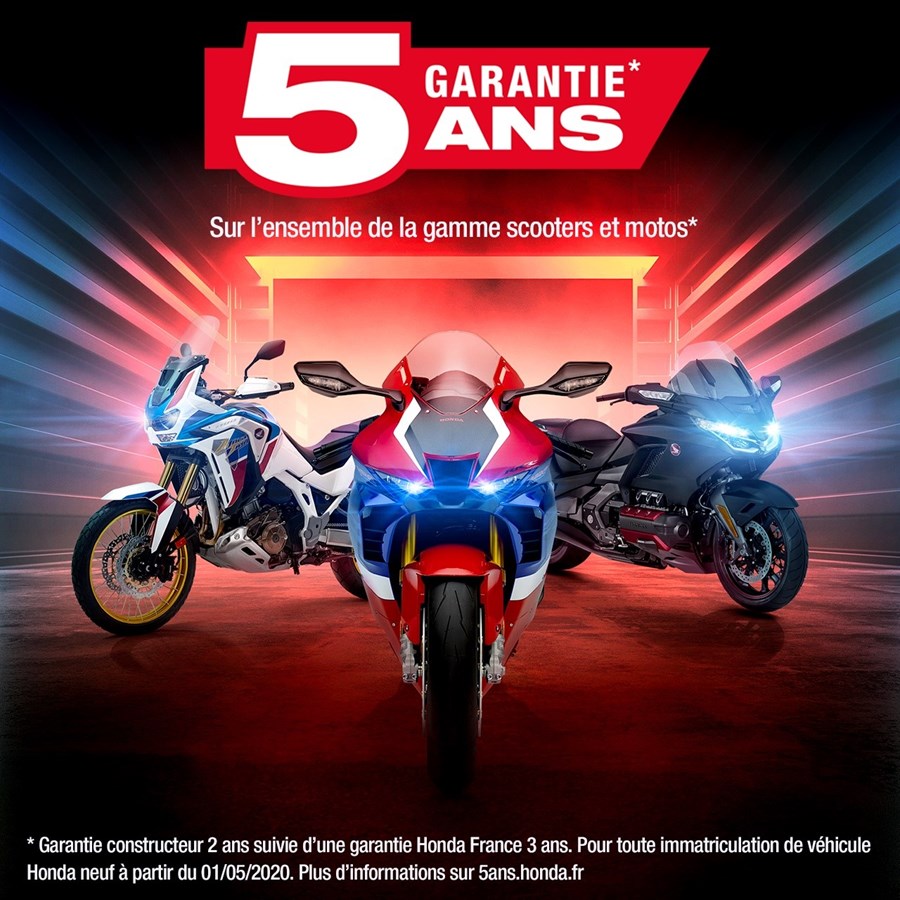 Garantie 5 ans pour l’ensemble de la gamme scooters et motos Honda en France*