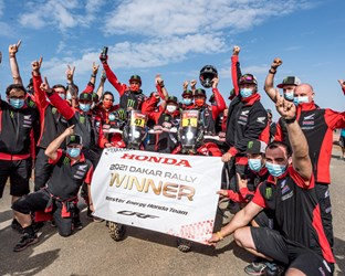 Kevin Benavides Claims First Dakar Rally Victory Honda Wins Motorcycle Category for Second Straight Edition